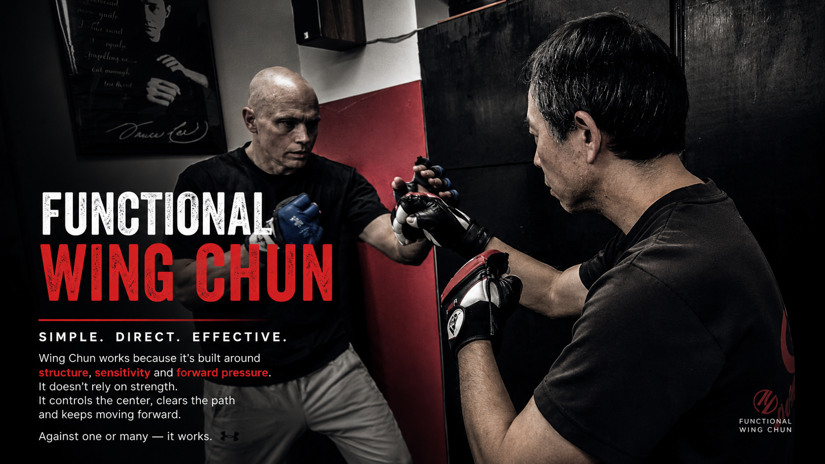 Functional Wing Chun practitioners practicing centerline interception during training at J's GYM.