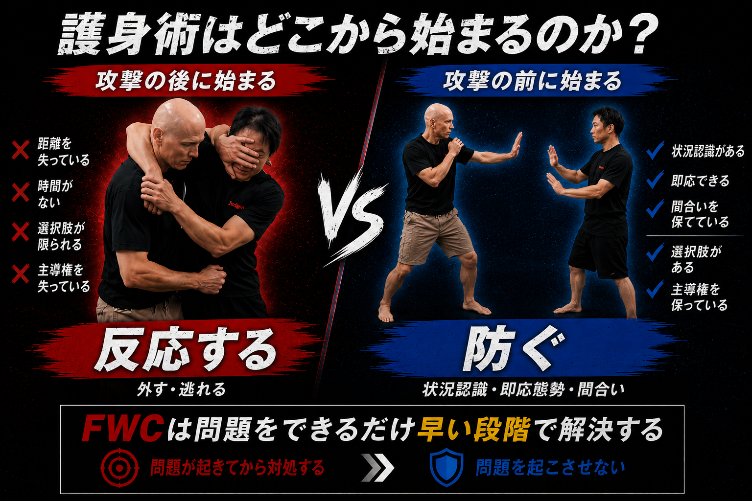 護身術は、攻撃される前から始まっている